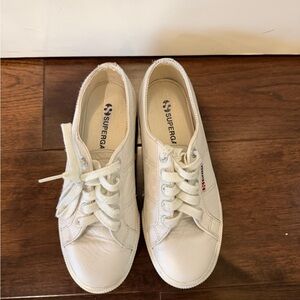 Superga Women's Off-White Lace-Up Sneakers